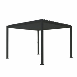 Pergola autoportante en alu gris avec lames orientable 3x3m Ombrea