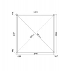Pergola autoportante en alu gris avec lames orientable 3x3m Ombrea