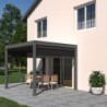 Pergola autoportante en alu gris avec lames orientable 3x3m Ombrea