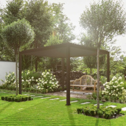 Pergola autoportante en alu gris avec lames orientable 3x3m Ombrea