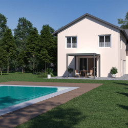 Pergola autoportante en alu gris avec lames orientable 3x3m Ombrea