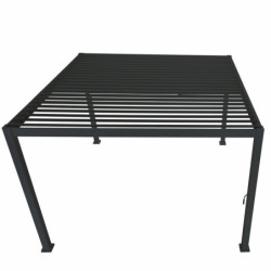 Pergola autoportante en alu gris avec lames orientable 3x3m Ombrea