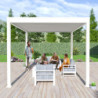 Pergola autoportante en alu blanc avec lames orientable 3x4m Ombrea
