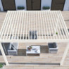 Pergola autoportante en alu blanc avec lames orientable 3x4m Ombrea