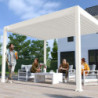 Pergola autoportante en alu blanc avec lames orientable 3x4m Ombrea