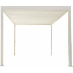 Pergola autoportante en alu blanc avec lames orientable 3x4m Ombrea