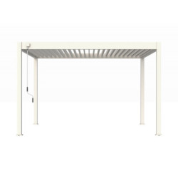 Pergola autoportante en alu blanc avec lames orientable 3x4m Ombrea