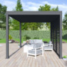 Pergola autoportante en alu gris avec lames orientable 3x4m Ombrea