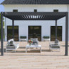 Pergola autoportante en alu gris avec lames orientable 3x4m Ombrea