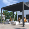 Pergola autoportante en alu gris avec lames orientable 3x4m Ombrea