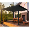 Pergola autoportante en alu gris avec lames orientable 3x4m Ombrea