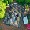 Pergola autoportante en alu gris avec lames orientable 3x4m Ombrea