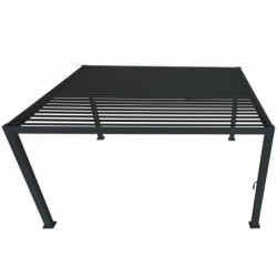 Pergola autoportante en alu gris avec lames orientable 3x4m Ombrea