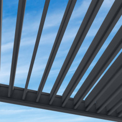 Pergola autoportante en alu gris avec lames orientable 3x4m Ombrea