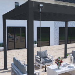 Pergola autoportante en alu gris avec lames orientable 3x4m Ombrea