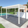 Pergola autoportante en alu blanc avec lames orientable 3x6m Ombrea