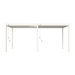 Pergola autoportante en alu blanc avec lames orientable 3x6m Ombrea