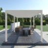 Pergola autoportante en alu blanc avec lames orientable 3x6m Ombrea