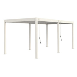 Pergola autoportante en alu blanc avec lames orientable 3x6m Ombrea
