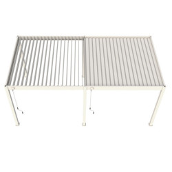 Pergola autoportante en alu blanc avec lames orientable 3x6m Ombrea