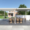 Pergola autoportante en alu blanc avec lames orientable 3x6m Ombrea