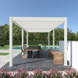 Pergola autoportante en alu blanc avec lames orientable 3x6m Ombrea