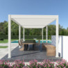 Pergola autoportante en alu blanc avec lames orientable 3x6m Ombrea