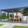 Pergola autoportante en alu gris avec lames orientable 3x6m Ombrea
