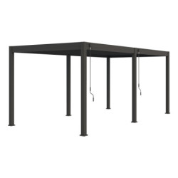Pergola autoportante en alu gris avec lames orientable 3x6m Ombrea