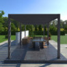 Pergola autoportante en alu gris avec lames orientable 3x6m Ombrea
