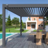Pergola autoportante en alu gris avec lames orientable 3x6m Ombrea