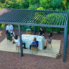 Pergola autoportante en alu gris avec lames orientable 3x6m Ombrea