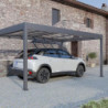 Carport 1 voiture en alu 16m² anthracite toit polycarbonate TRIGANO