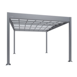 Carport 1 voiture en alu 16m² anthracite toit polycarbonate TRIGANO