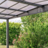 Carport 1 voiture en alu 16m² anthracite toit polycarbonate TRIGANO
