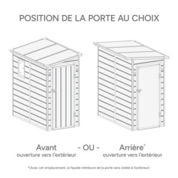 Petit abri de jardin adossé en polypropylène beige 111x191cm Jôbu