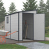 Petit abri de jardin adossé en polypropylène anthracite 143x247cm Jôbu