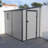 Petit abri de jardin adossé en polypropylène anthracite 143x247cm Jôbu