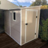 Petit abri de jardin adossé en polypropylène beige 143x247cm Jôbu