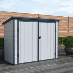 Armoire de jardin en résine gris structure en acier 1.79m² JOBU