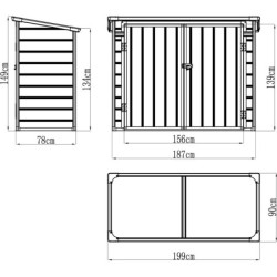 Armoire de jardin en résine gris structure en acier 1.79m² JOBU