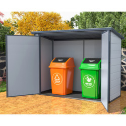 Armoire de jardin en résine gris structure en acier 1.79m² JOBU