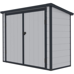 Armoire de jardin en résine gris structure en acier 1.79m² JOBU