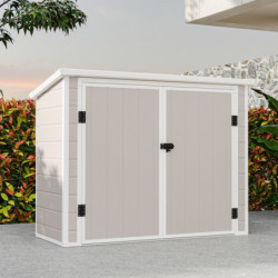 Armoire de jardin en résine beige structure en acier 1.79m² JOBU