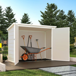 Armoire de jardin en résine beige structure en acier 1.79m² JOBU