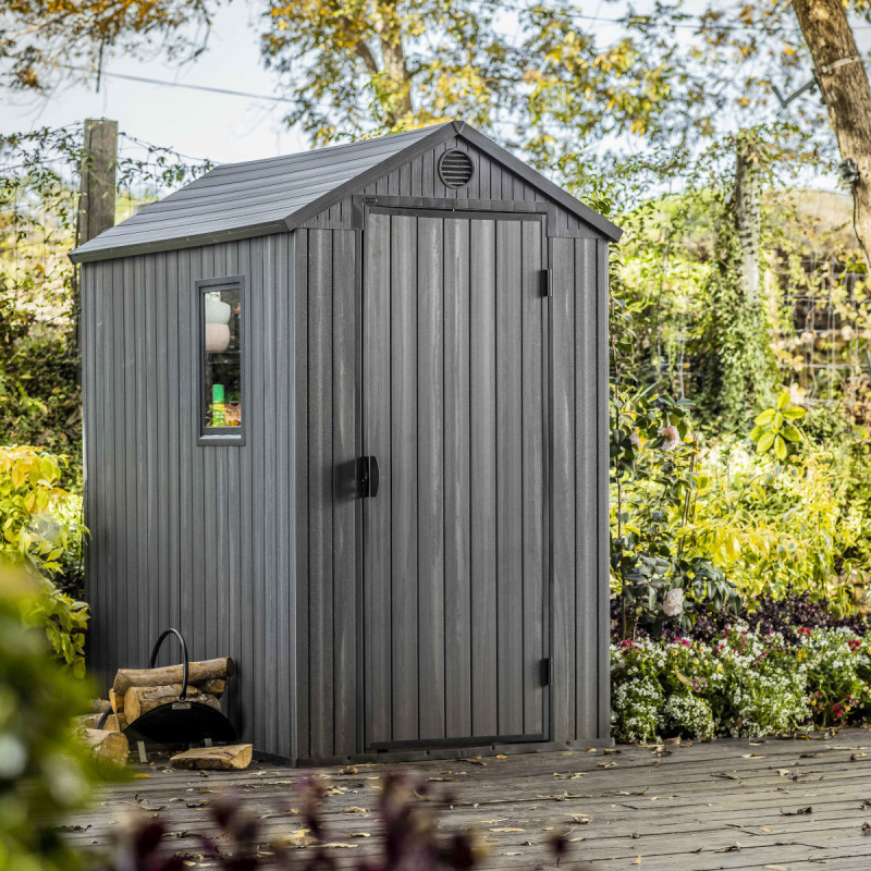 Abri de jardin en résine 2,2m² Darwin46 gris + plancher - Keter