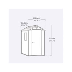 Abri de jardin en résine 2,2m² Darwin46 gris + plancher - Keter