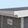 Abri toit plat en composite couleur gris clair 9m² porte alu Woodlife Garden