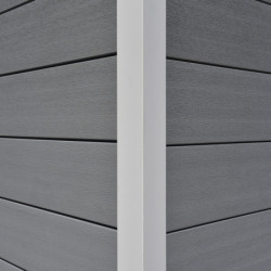 Abri toit plat en composite couleur gris clair 9m² porte alu Woodlife Garden