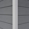 Abri toit plat en composite couleur gris clair 9m² porte alu Woodlife Garden